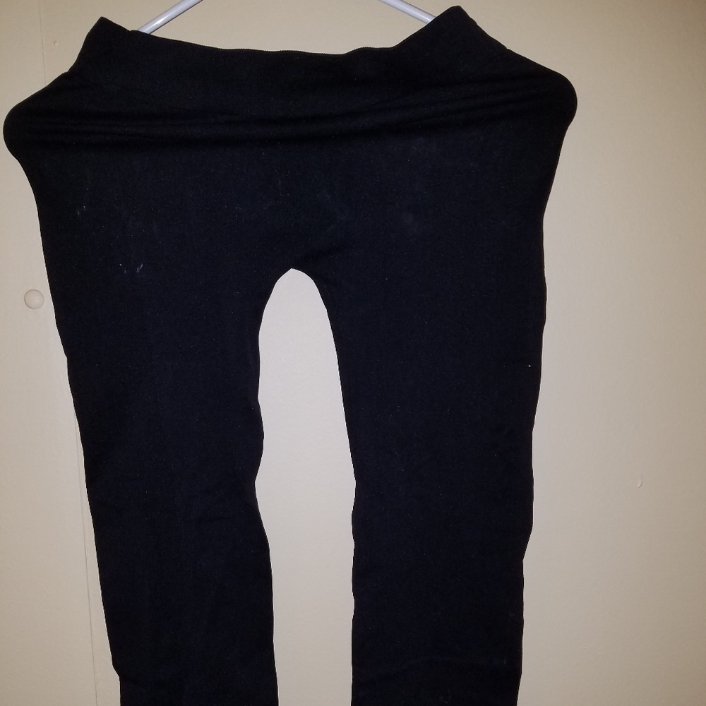 Junior's Small Say What Black Leggings/Tights